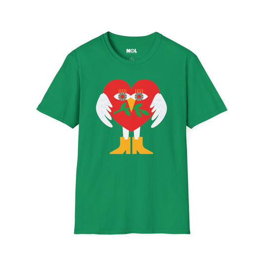 Frieden & Liebe Herzliches Unisex Softstyle T-Shirt