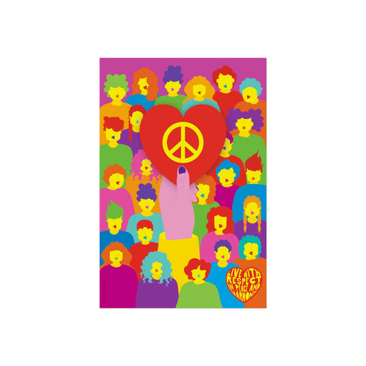 Giclée-Kunstdruck – Leben mit Frieden und Liebe