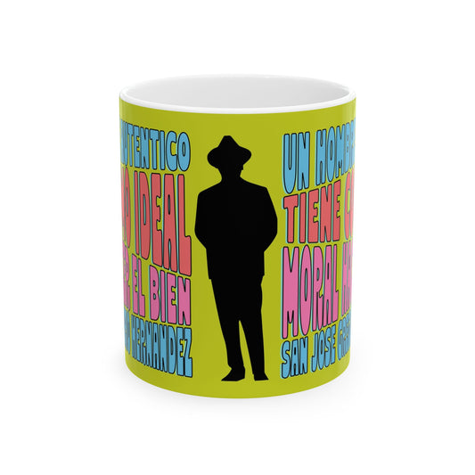 Keramikbecher (325 ml, 440 ml) mit San José Gregorio Hernández-Poster – Gewinner des Wettbewerbs „Botschaften an die Menschheit“ von United Design