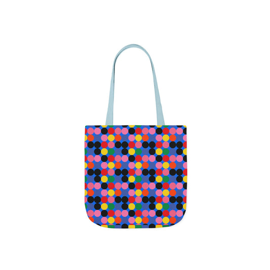 Bunt gepunktete Canvas-Tragetasche