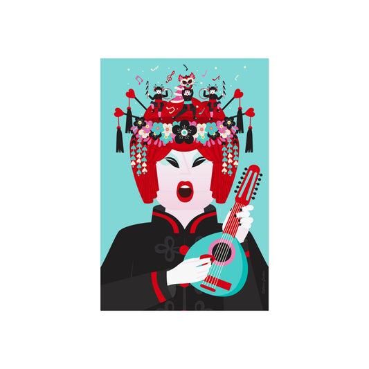 Giclée-Kunstdruck – Peking-Opernkunst – Der Mandolinenspieler