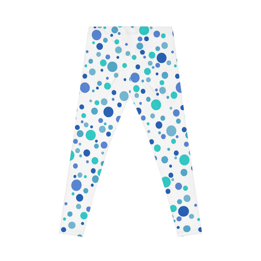 Damen Casual Leggings (AOP) Punkte blau