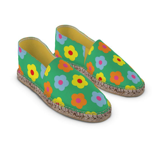 Espadrilles Blumen grün