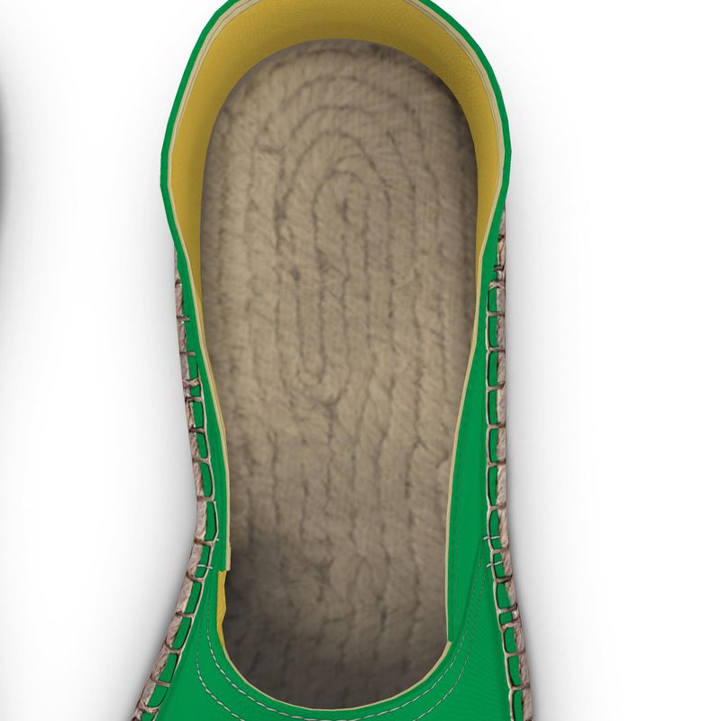 Espadrilles Blumen rosa und grün