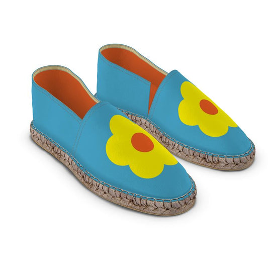 Espadrilles Blumen gelb und blau