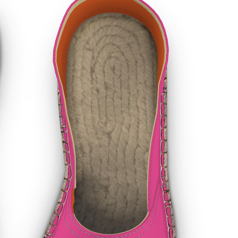 Espadrilles Fleurs orange et roses