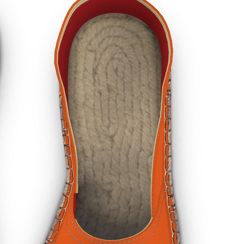 Espadrilles Fleurs bleues et oranges