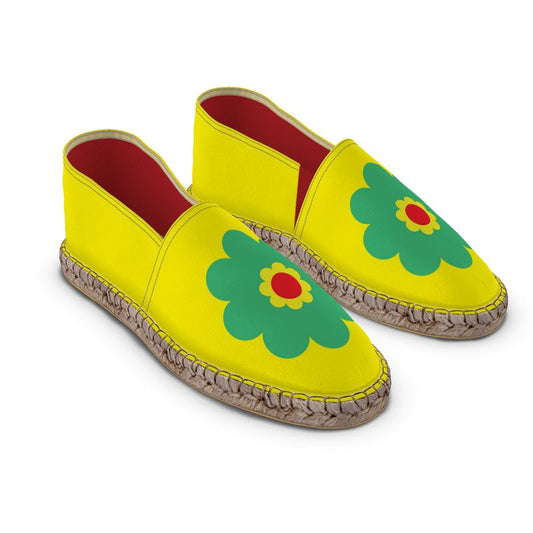 Espadrilles Blume grün und gelb