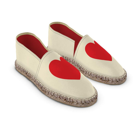 Espadrilles Herz rot und elfenbein