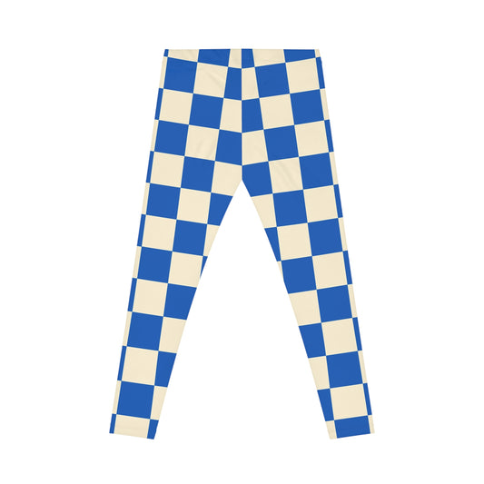 Damen Casual Leggings (AOP) Kariert blau