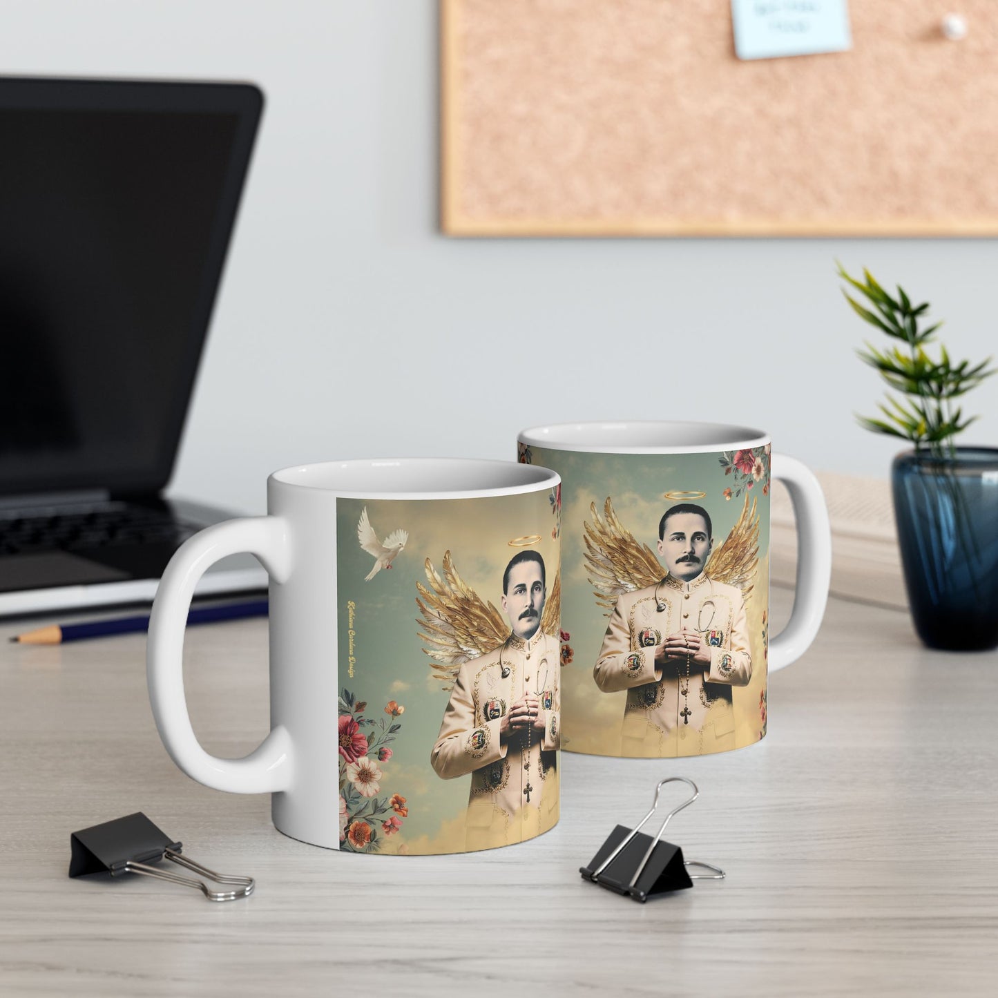 Ceramic Mug, (11oz, 15oz) San José Gregorio Hernández Vintage