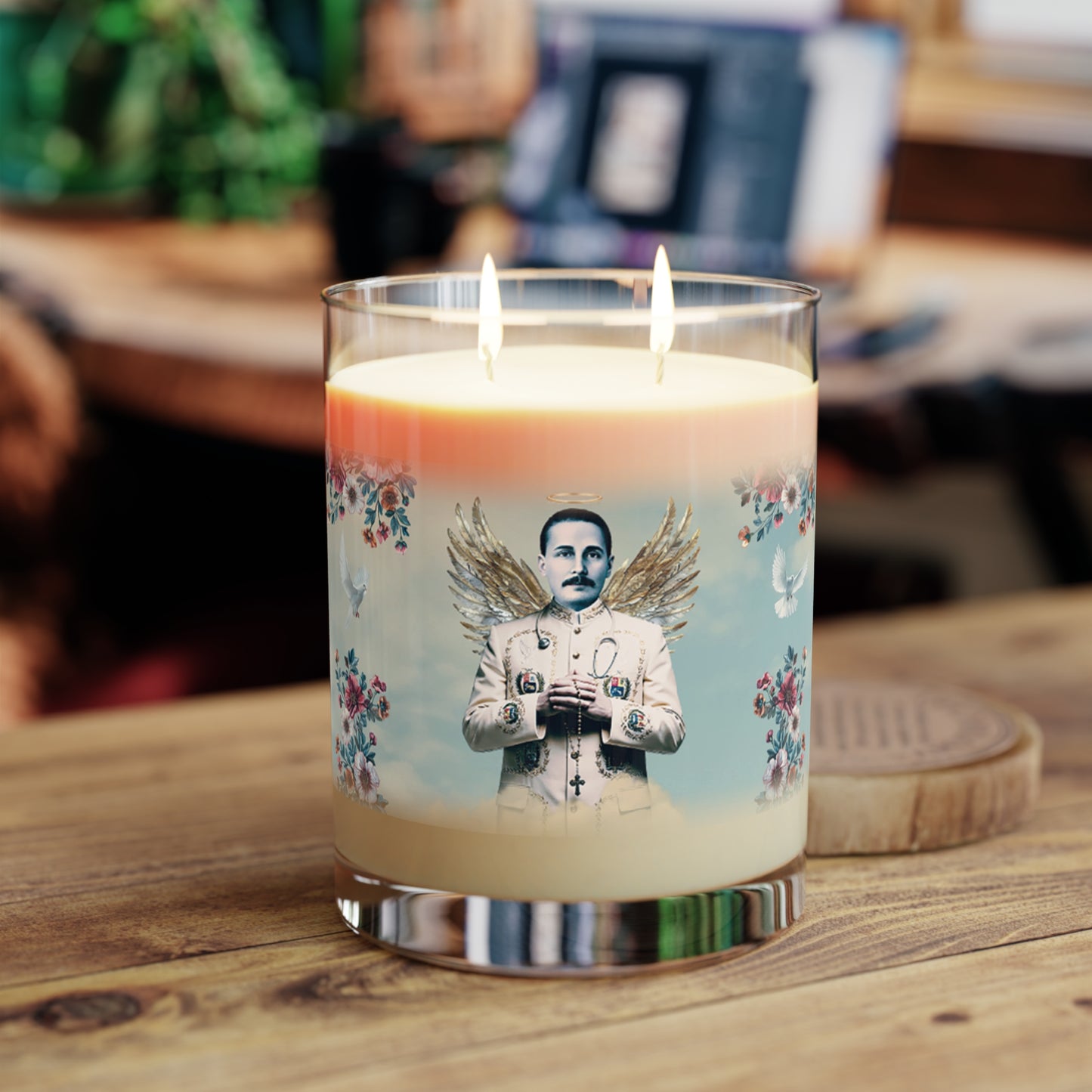 Scented Candle - Full Glass, 11oz - San José Gregorio Hernández Vintage