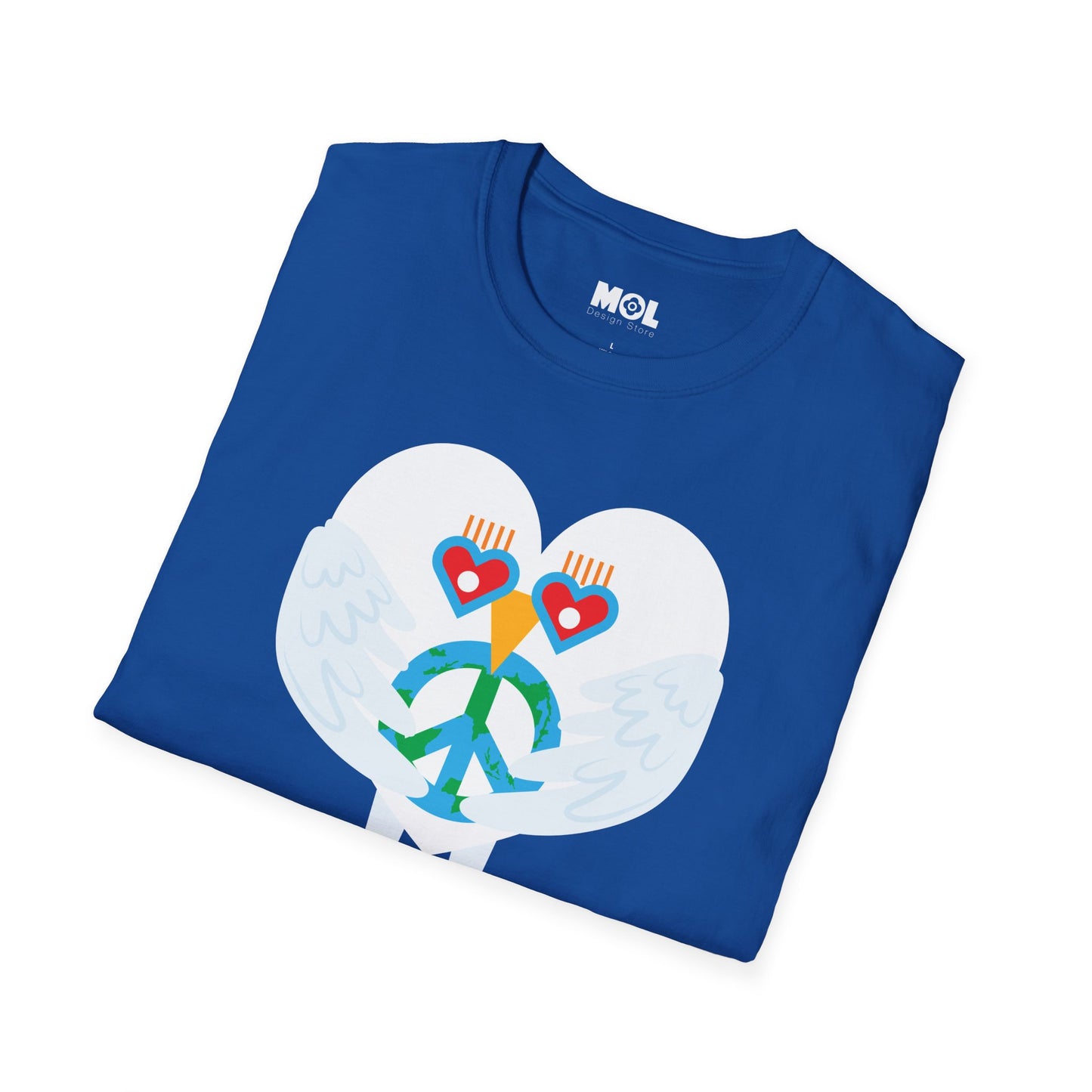 Unisex Softstyle T-Shirt „Frieden & Liebe für die Welt“
