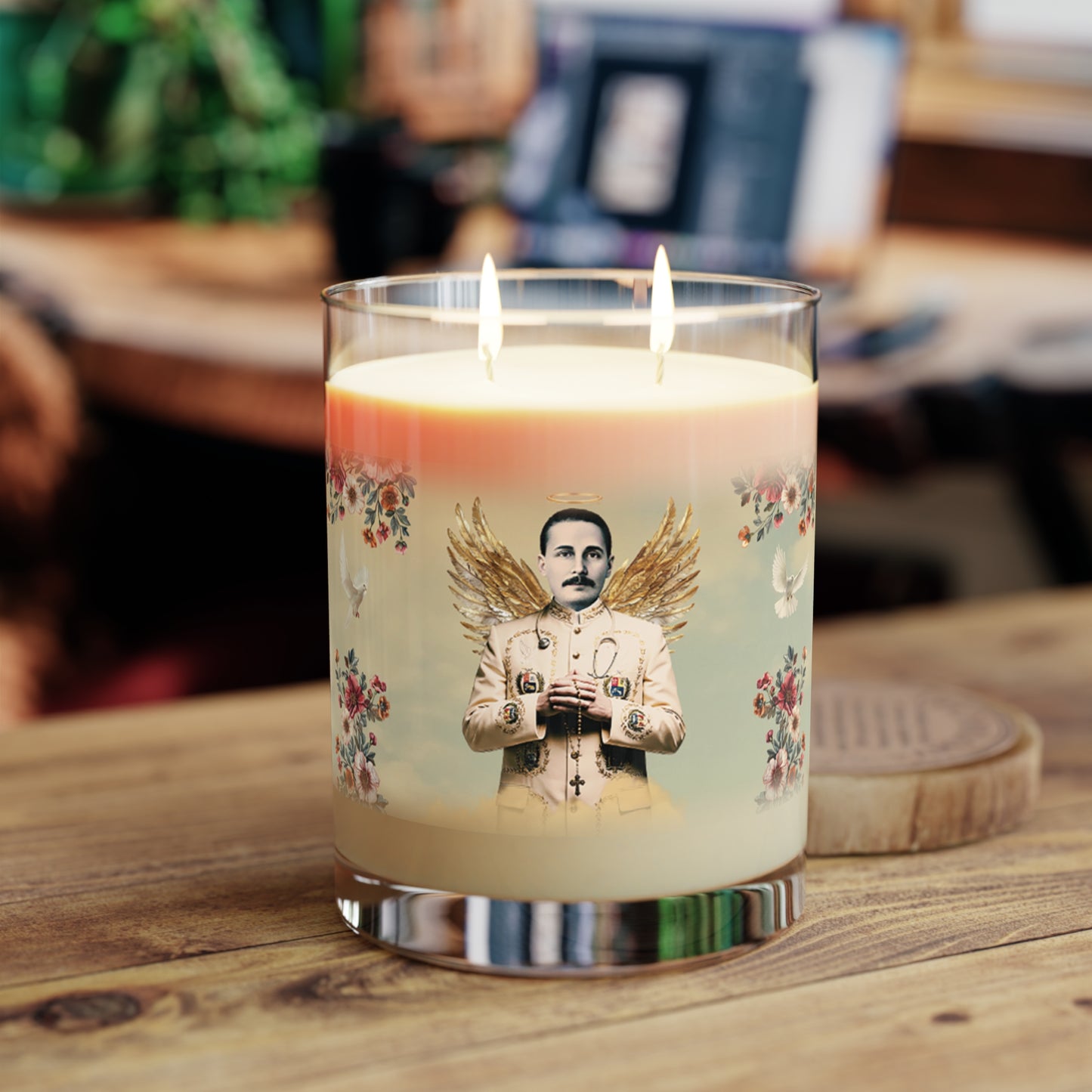 Scented Candle - Full Glass, 11oz - San José Gregorio Hernández Vintage