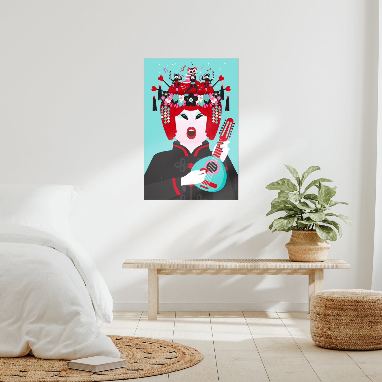 Giclée Fine Art Print - Beijing Opera Art -The Mandoline Player