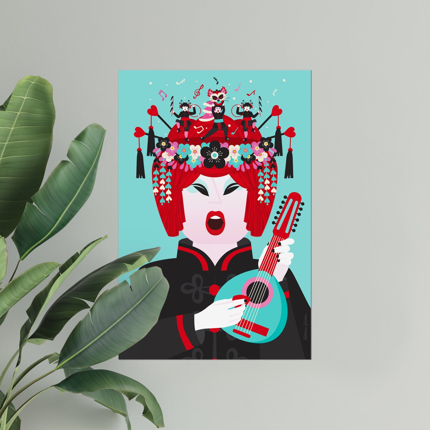 Giclée Fine Art Print - Beijing Opera Art -The Mandoline Player