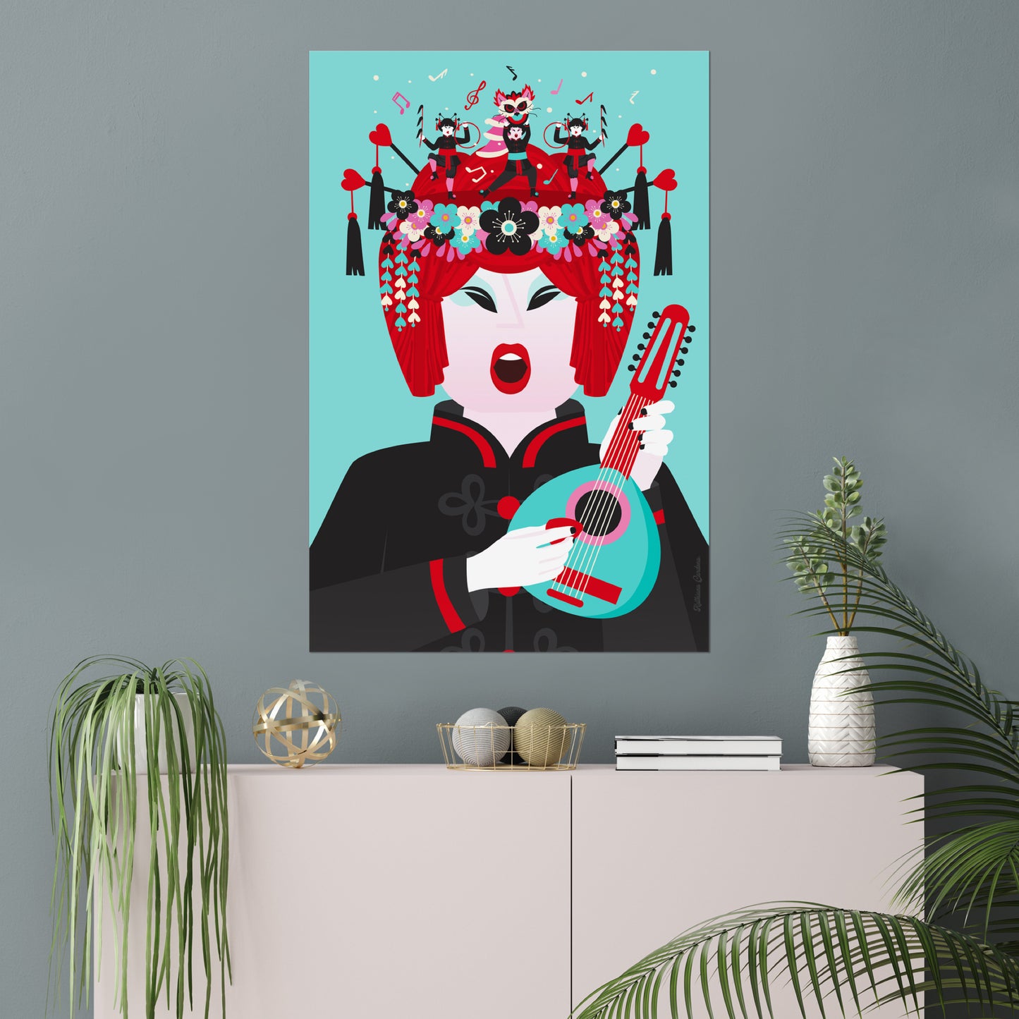 Giclée Fine Art Print - Beijing Opera Art -The Mandoline Player