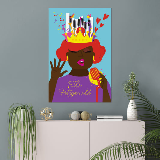 Giclée-Kunstdruck – Ella Fitzgerald, die Königin des Jazz