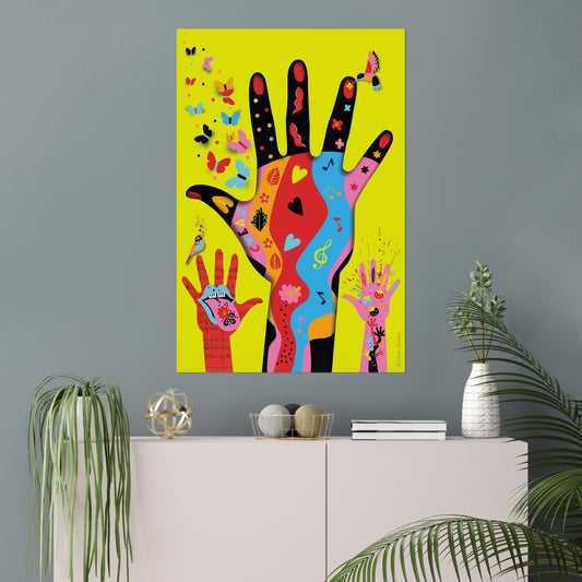Giclée-Fine-Art-Druck – Hände sind zum Schaffen da