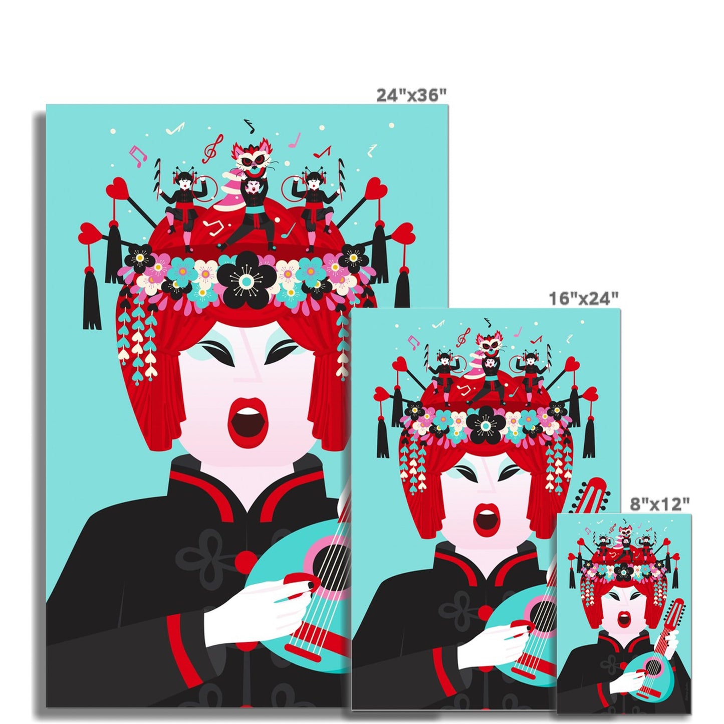 Giclée Fine Art Print - Beijing Opera Art -The Mandoline Player