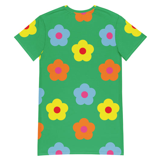 T-Shirt Kleid Flower grün