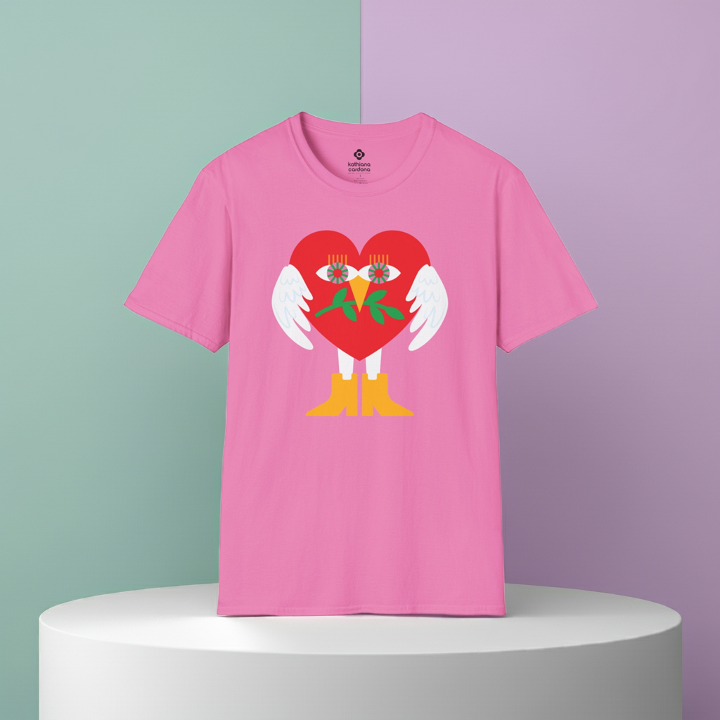 Peace & Love Heartfelt Unisex Softstyle T-Shirt