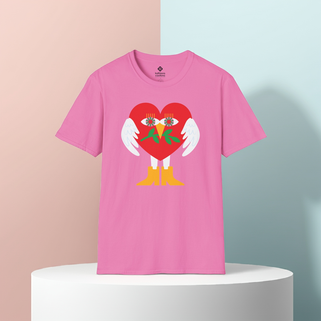 Peace & Love Heartfelt Unisex Softstyle T-Shirt