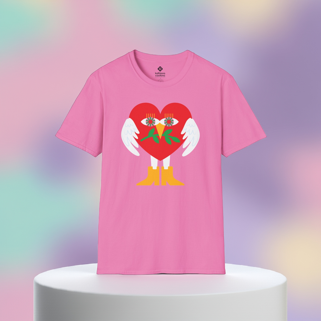 Peace & Love Heartfelt Unisex Softstyle T-Shirt