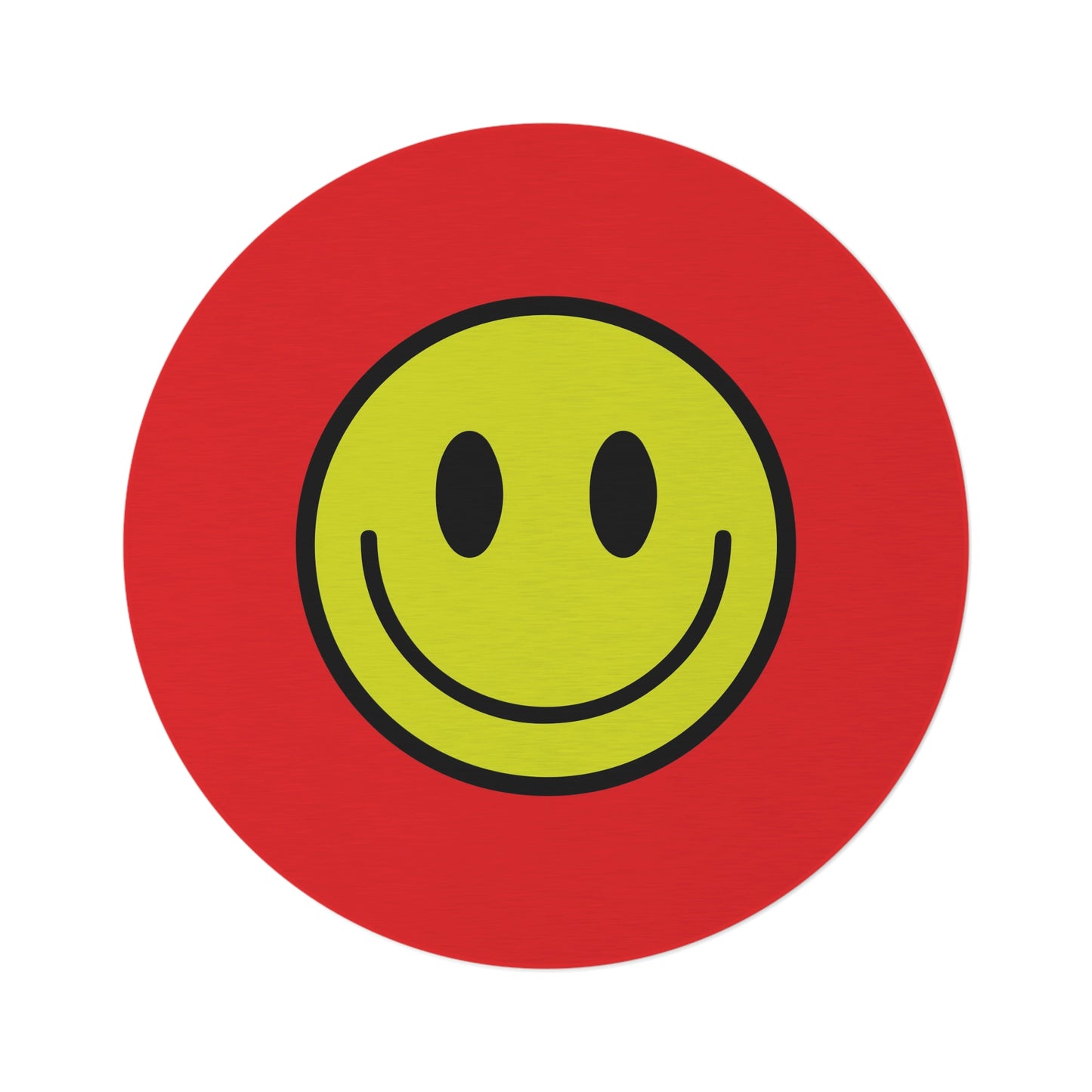 Round Rug Happy Face pattern pistachio/red