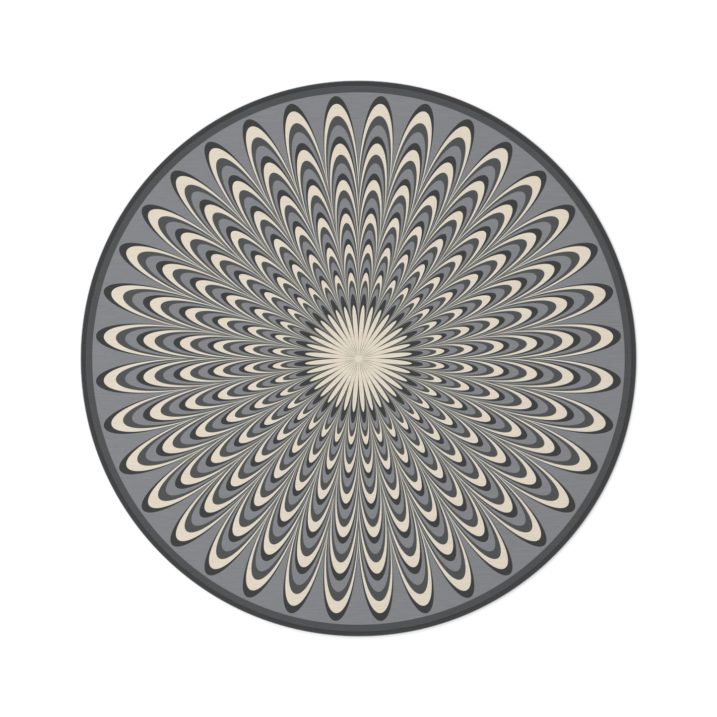 Round Rug Optical grey