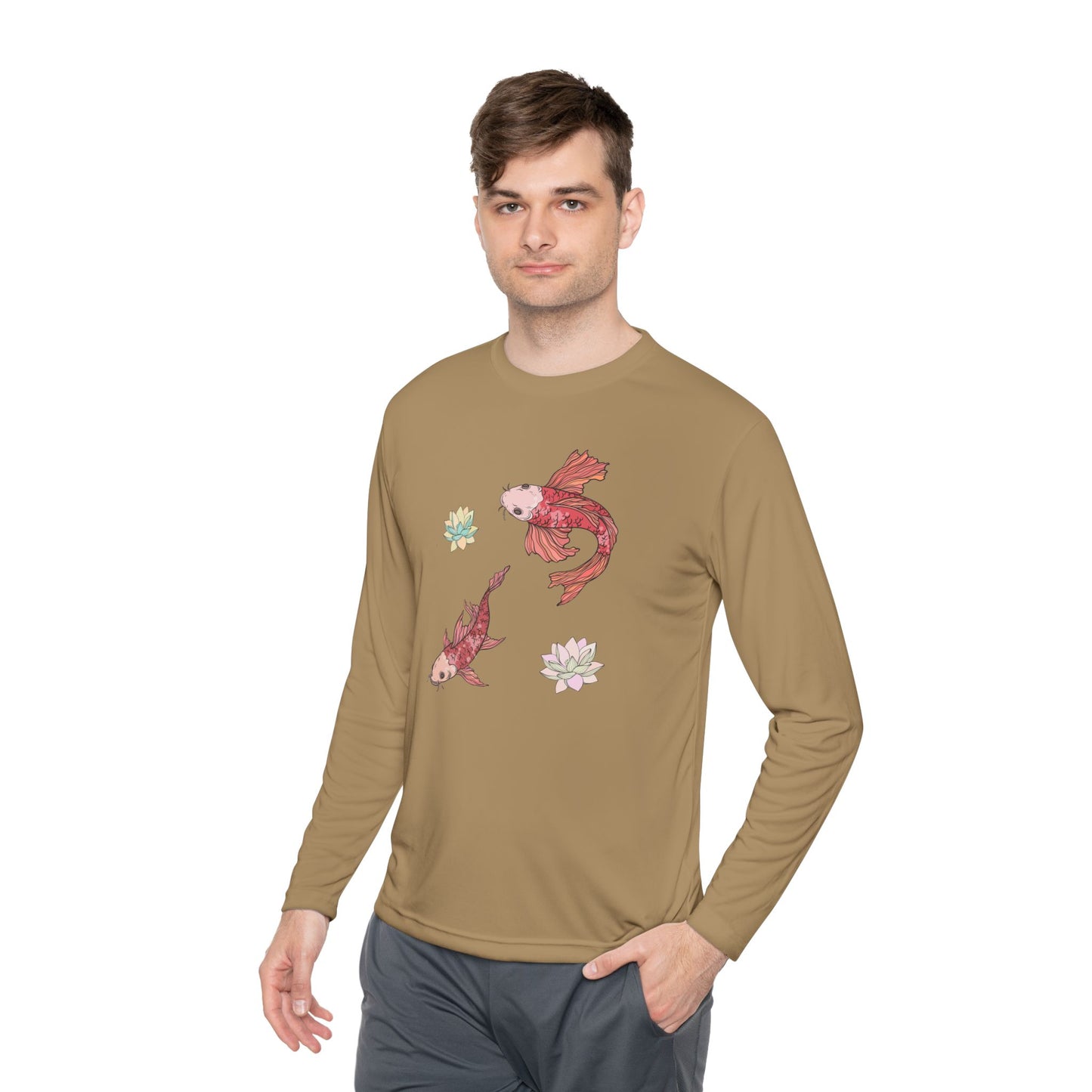 Unisex Lightweight Long Sleeve Tee Vplants - Koi