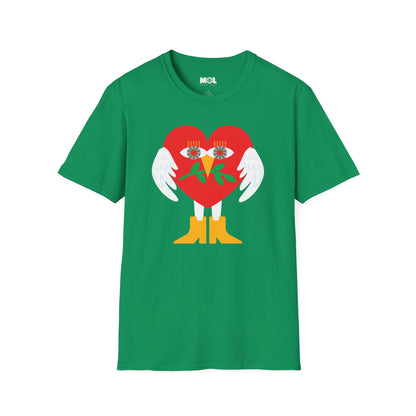 Frieden &amp; Liebe Herzliches Unisex Softstyle T-Shirt 
