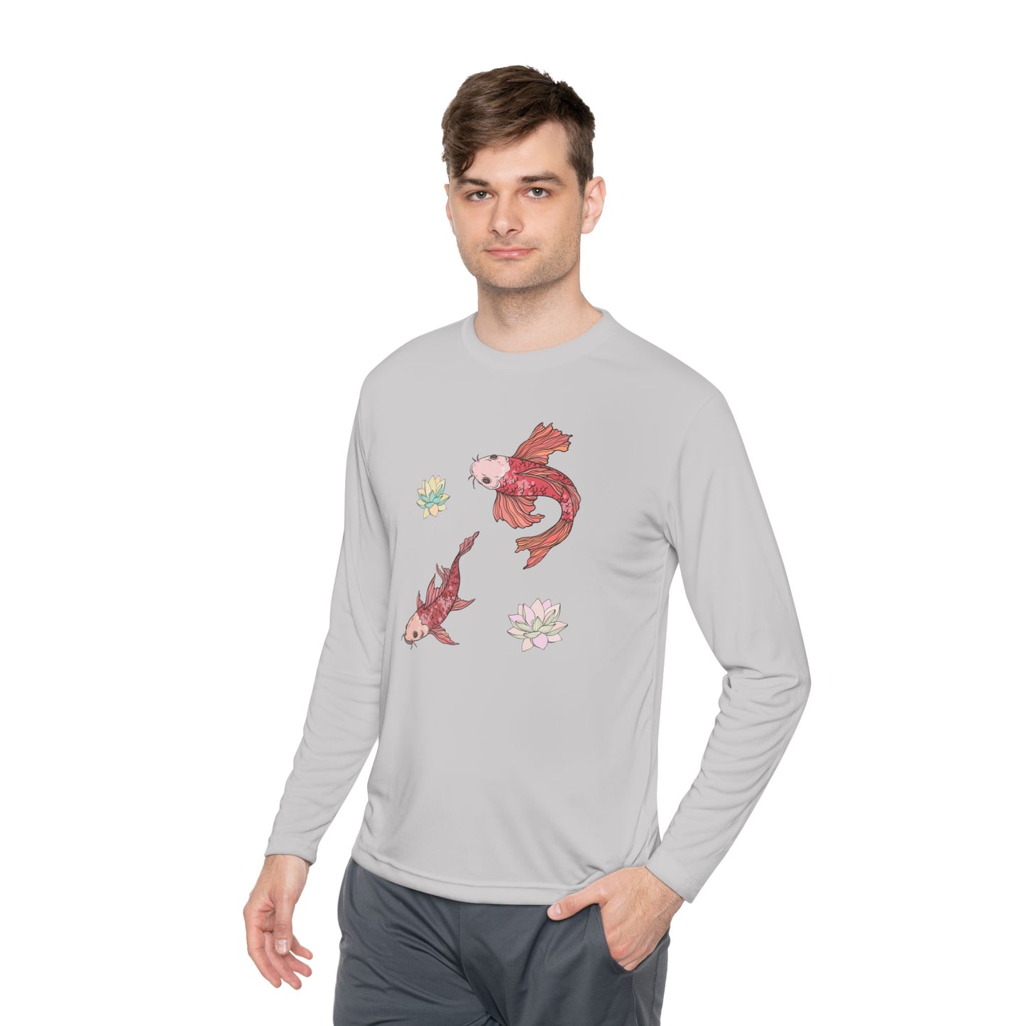 Unisex Lightweight Long Sleeve Tee Vplants - Koi