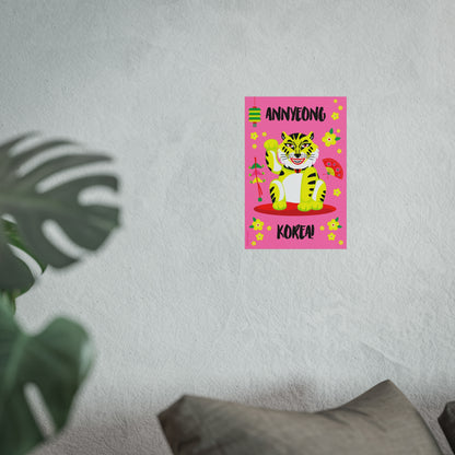 Impresión Giclée Fine Art - Anyeong Corea - Lucky Tiger 