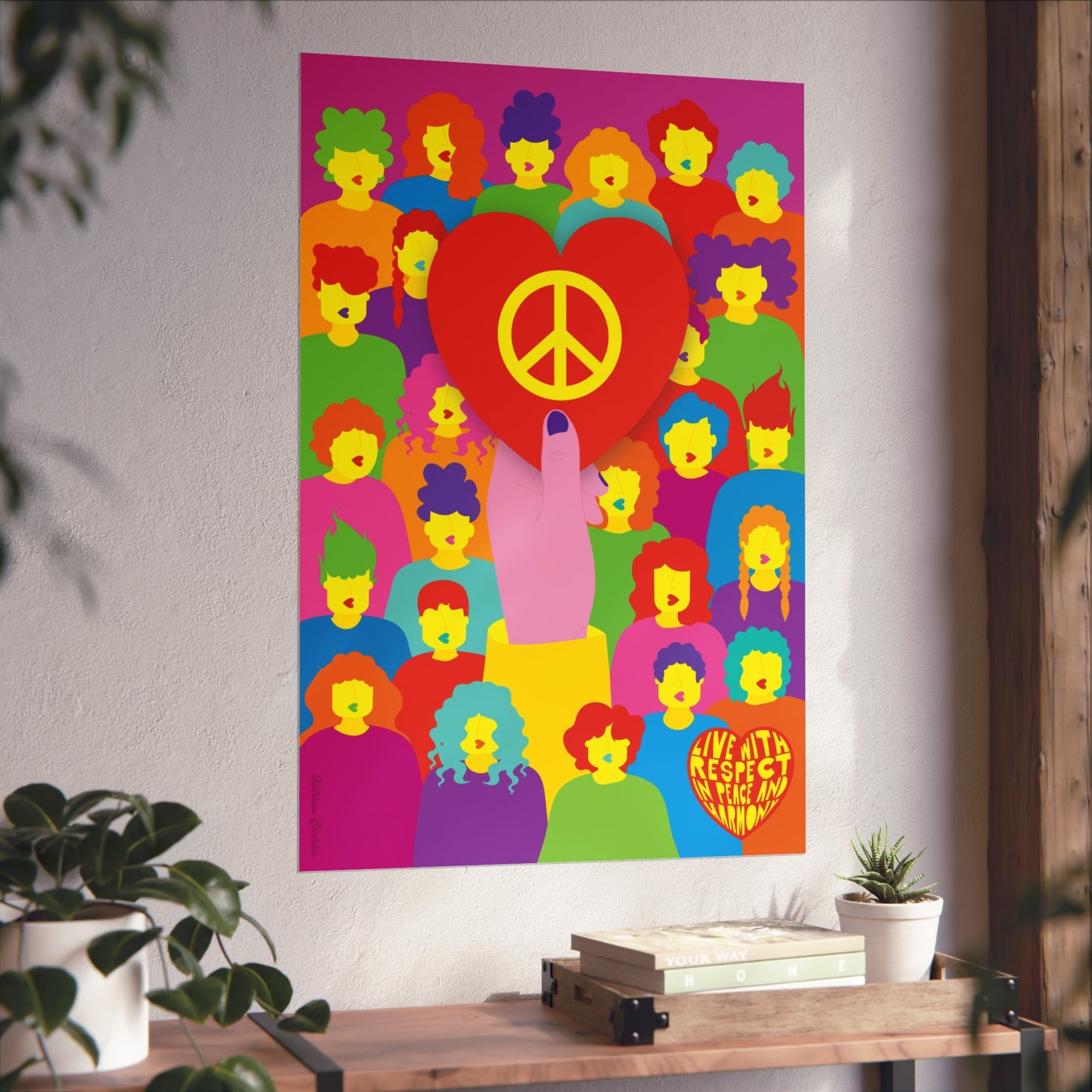 Giclée Fine Art Print  - Live with Peace & Love
