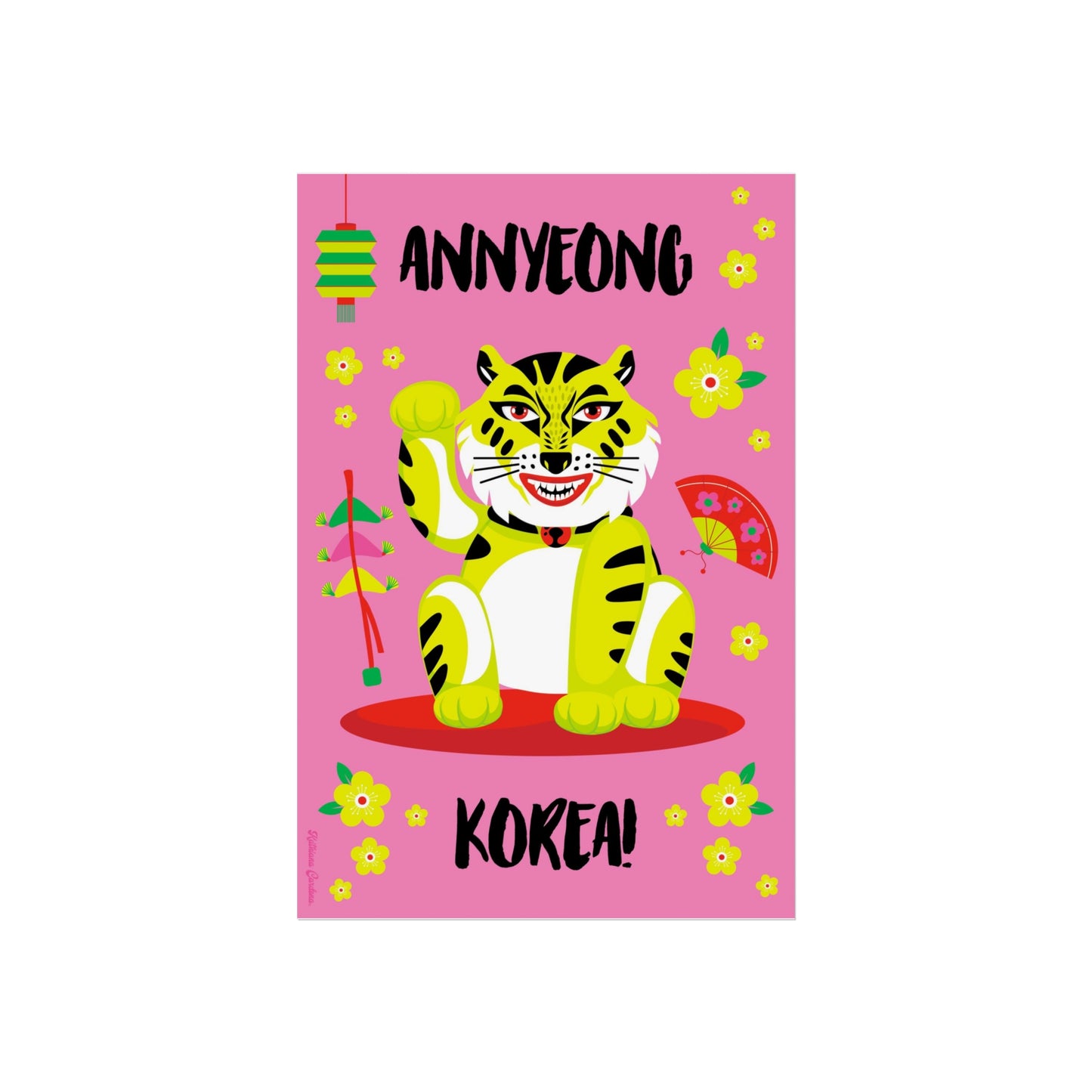 Impresión Giclée Fine Art - Anyeong Corea - Lucky Tiger 