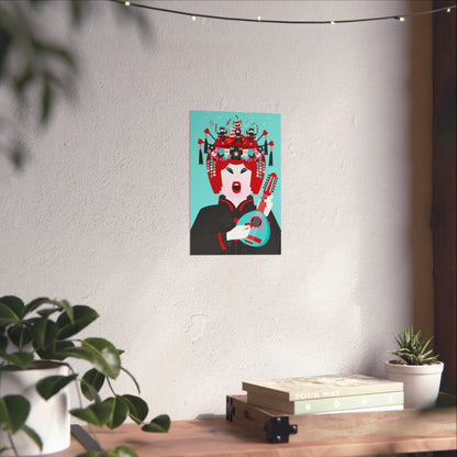Giclée Fine Art Print  - Beijing Opera Art - The Mandolin Player