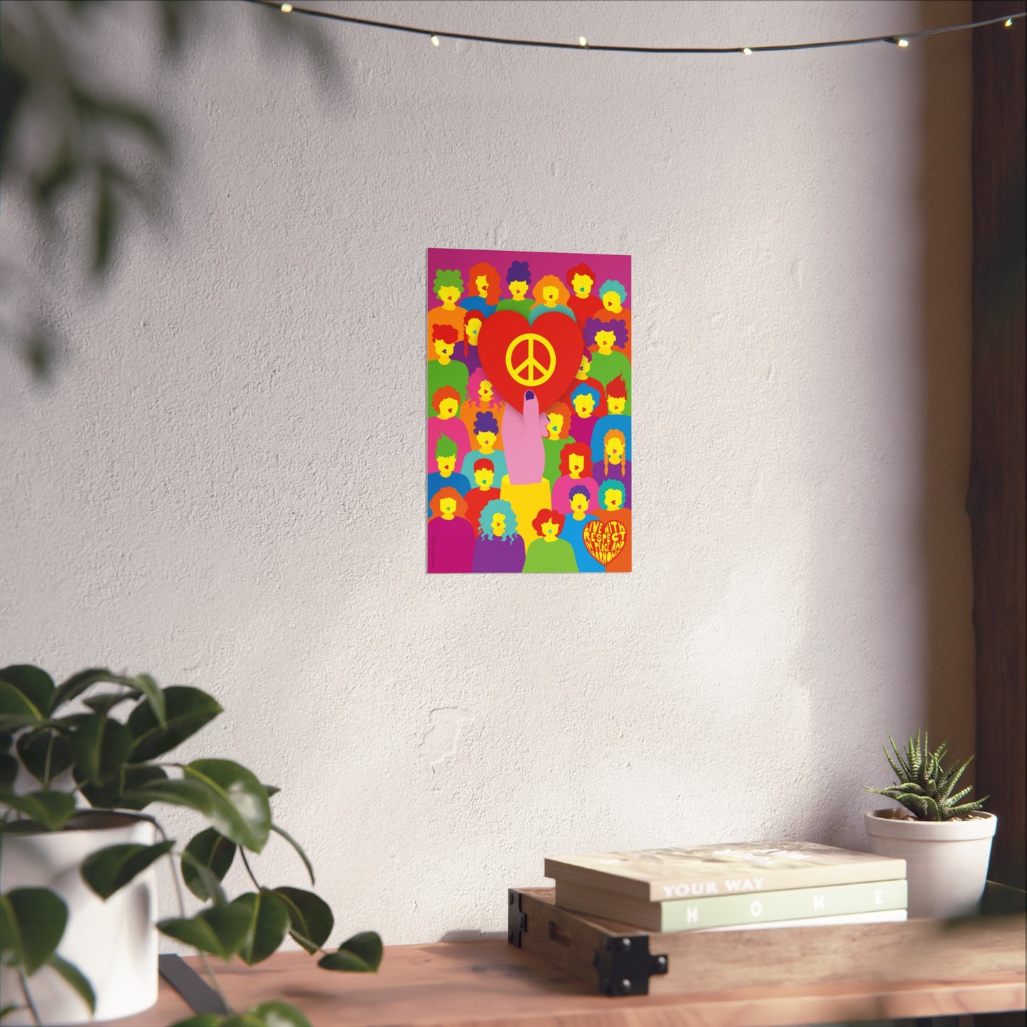 Giclée Fine Art Print  - Live with Peace & Love