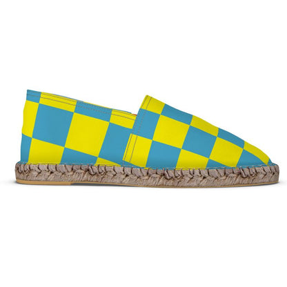 Espadrilles Checkererd blue and yellow