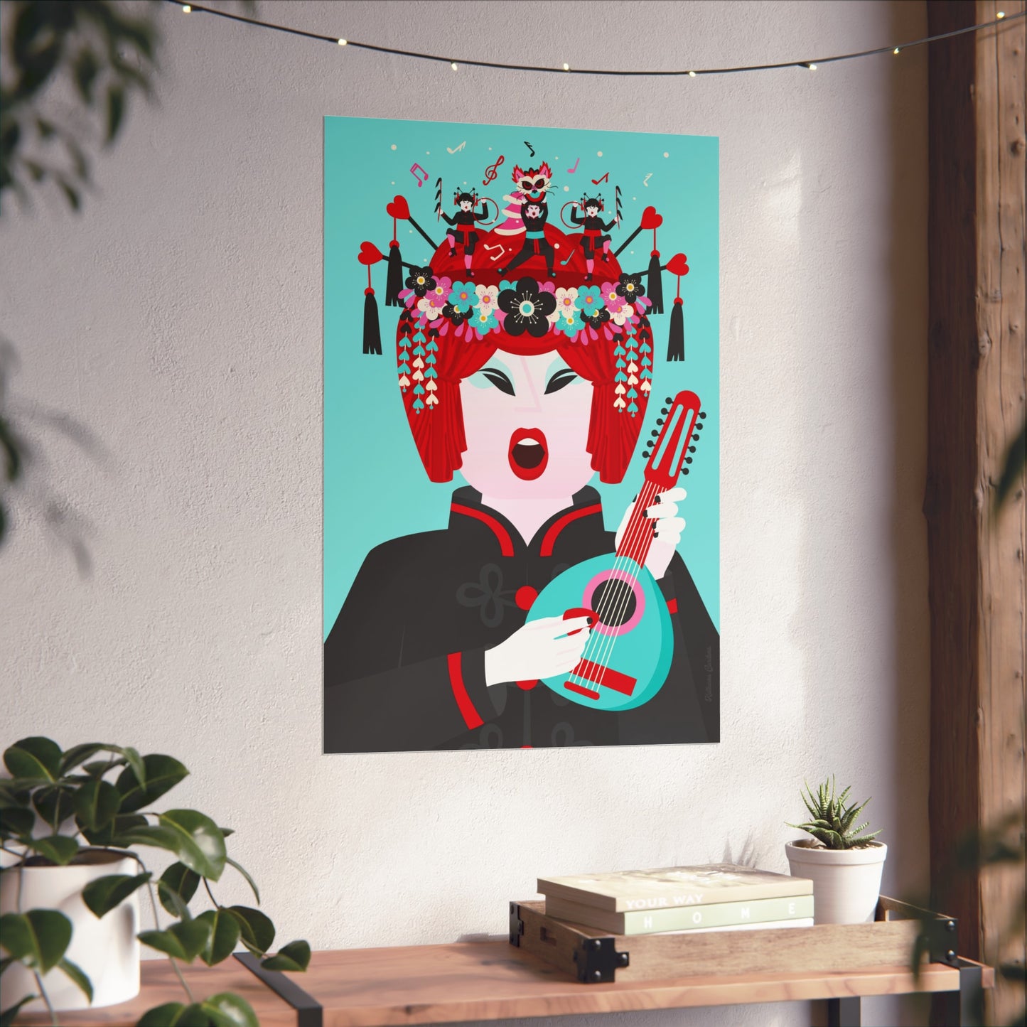 Giclée Fine Art Print  - Beijing Opera Art - The Mandolin Player