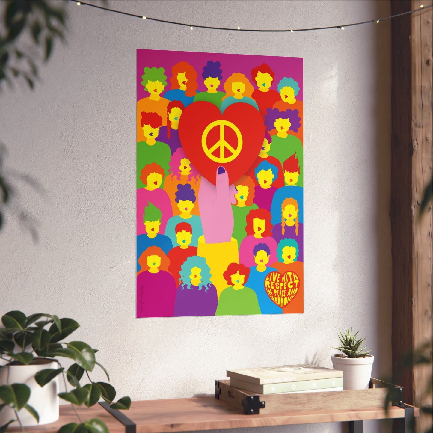 Giclée Fine Art Print  - Live with Peace & Love