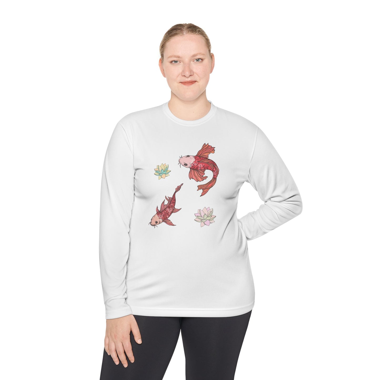 Unisex Lightweight Long Sleeve Tee Vplants - Koi