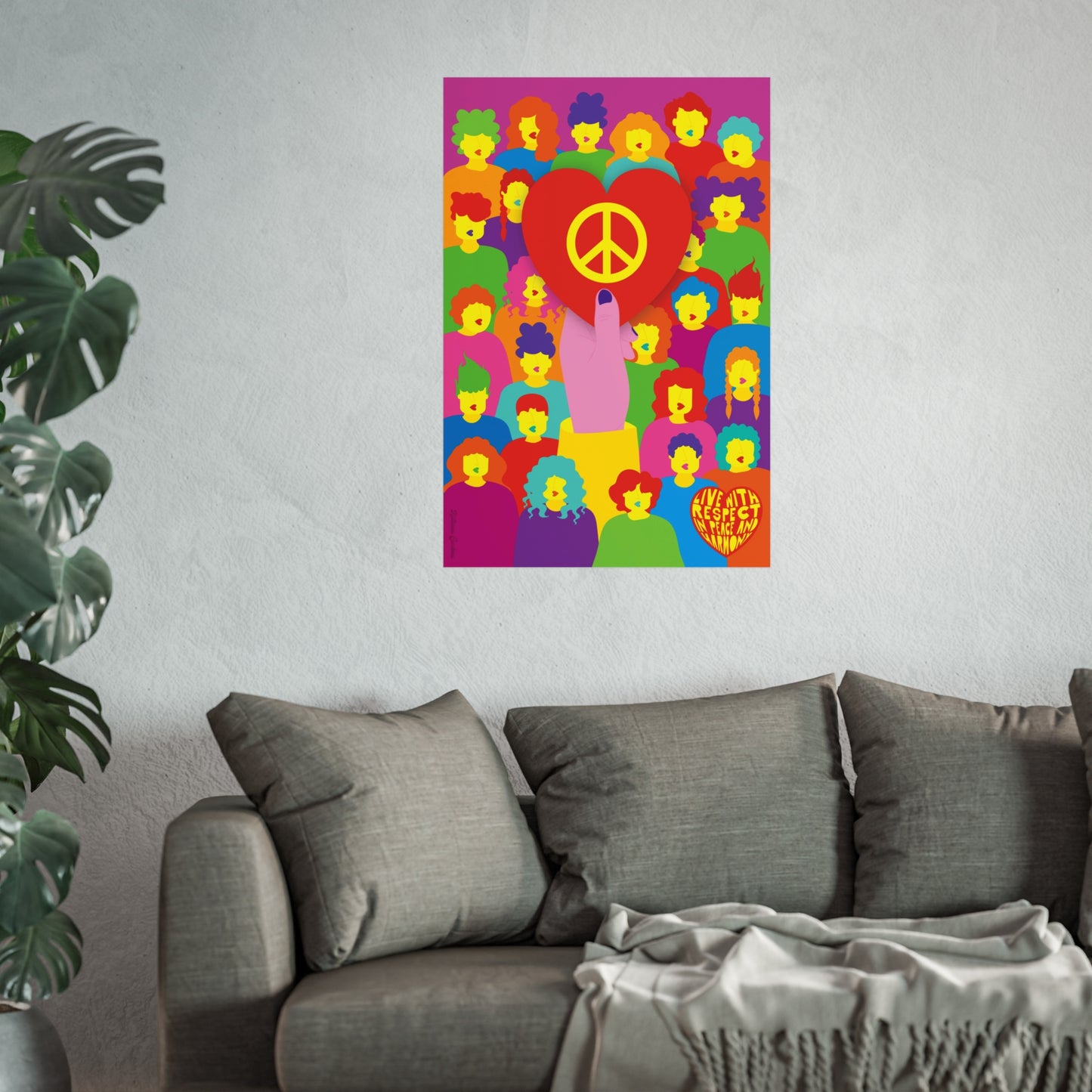 Giclée Fine Art Print  - Live with Peace & Love