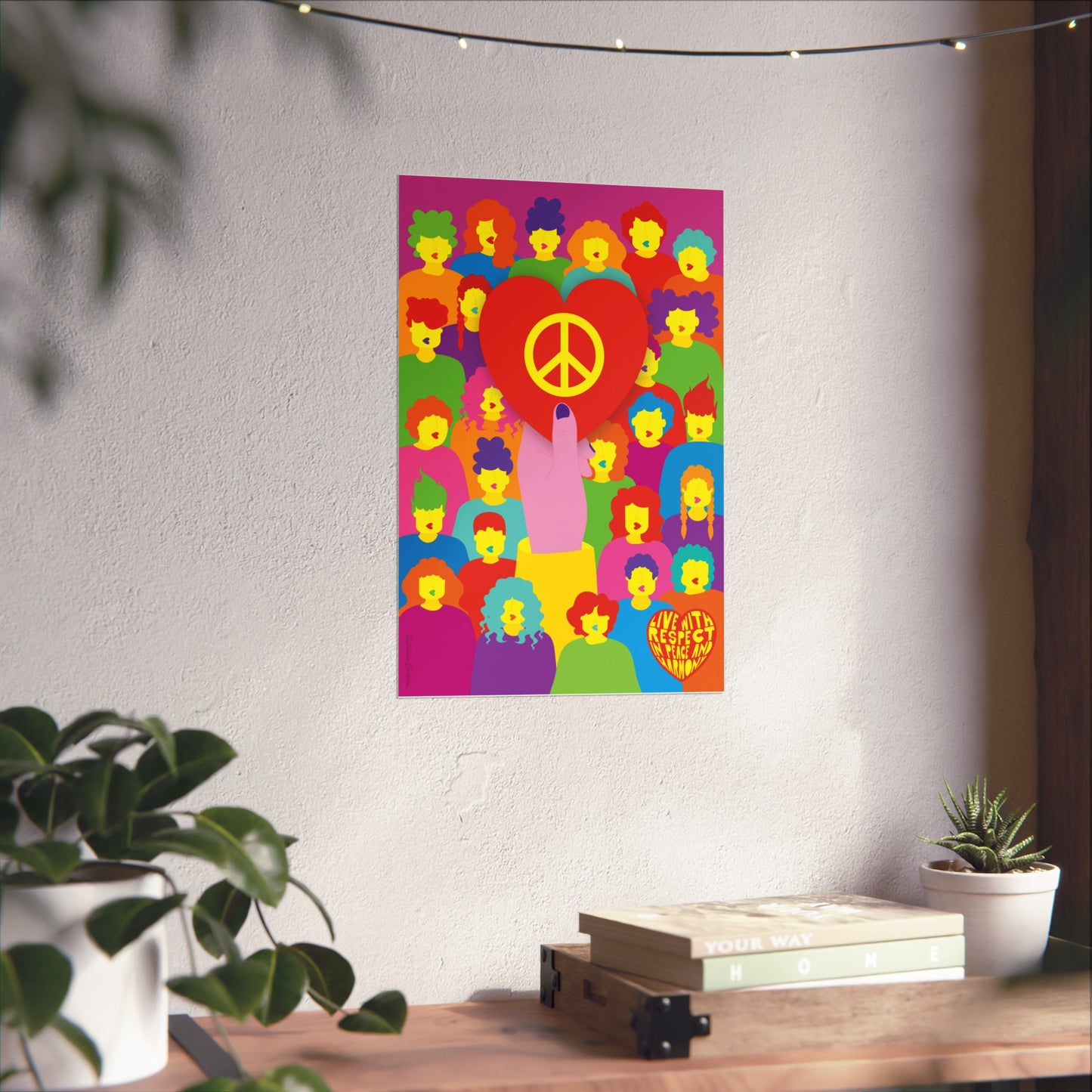 Giclée Fine Art Print  - Live with Peace & Love