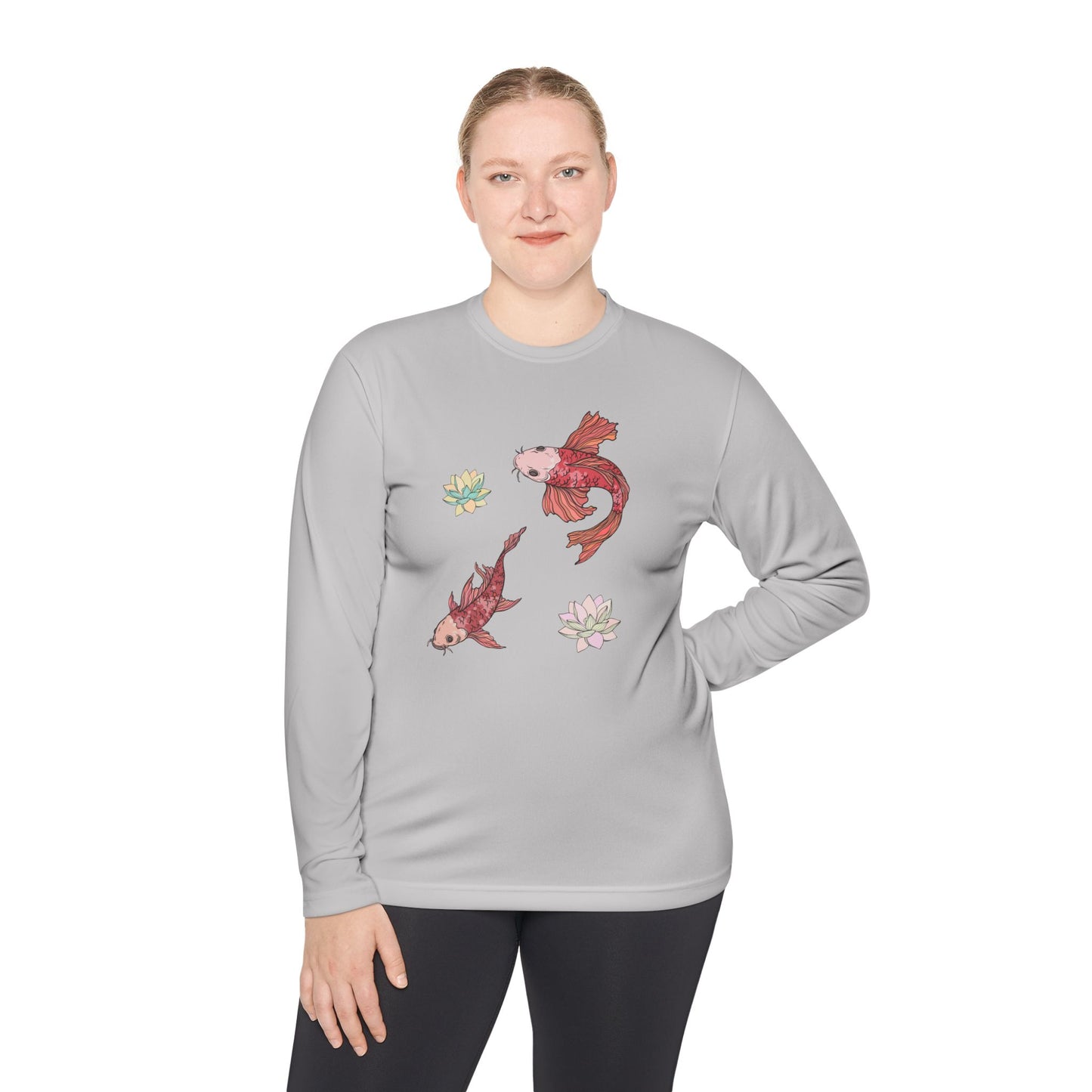 Unisex Lightweight Long Sleeve Tee Vplants - Koi
