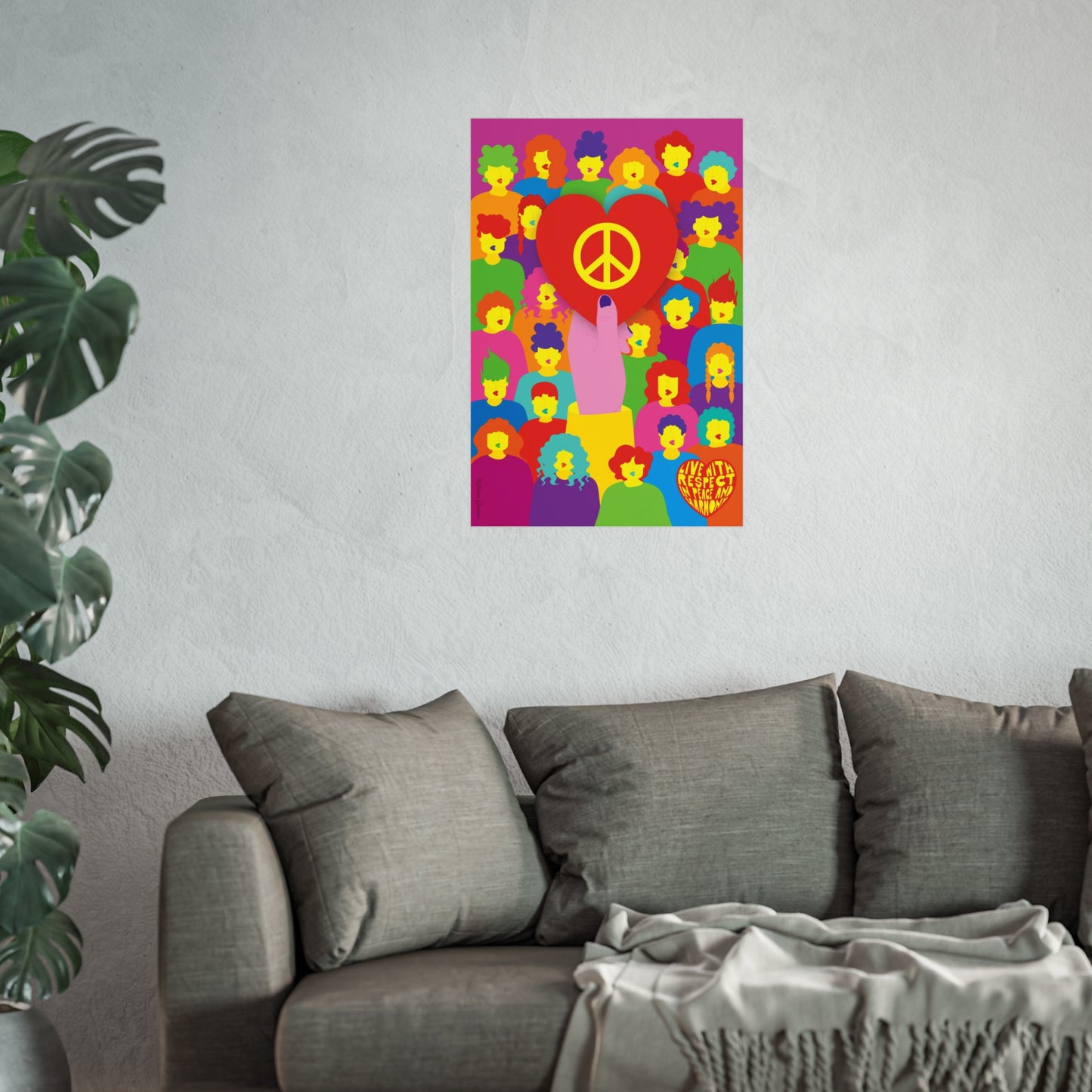 Giclée Fine Art Print  - Live with Peace & Love