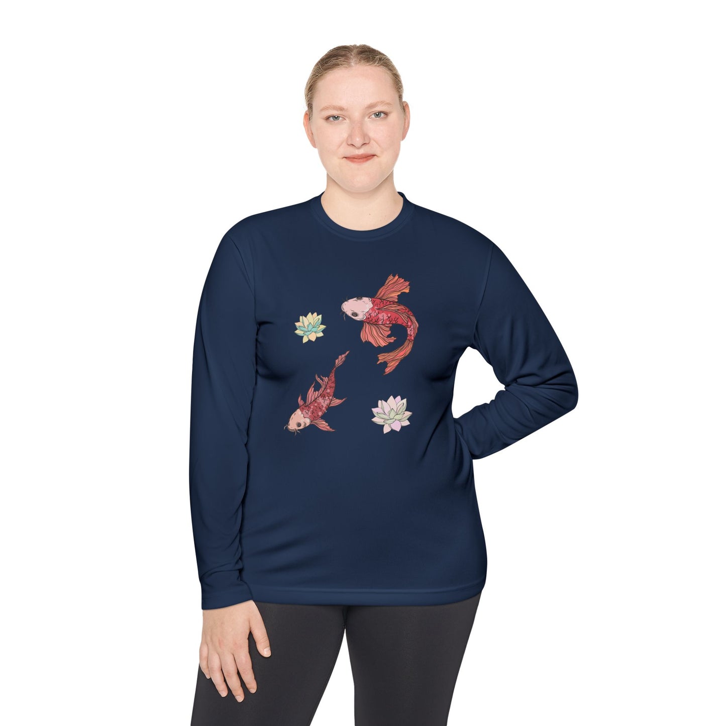 Unisex Lightweight Long Sleeve Tee Vplants - Koi