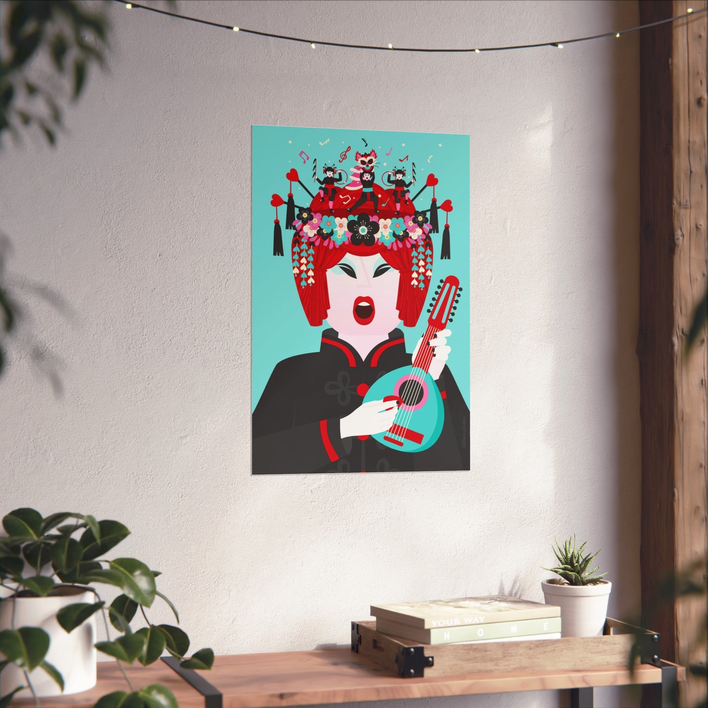 Giclée Fine Art Print  - Beijing Opera Art - The Mandolin Player