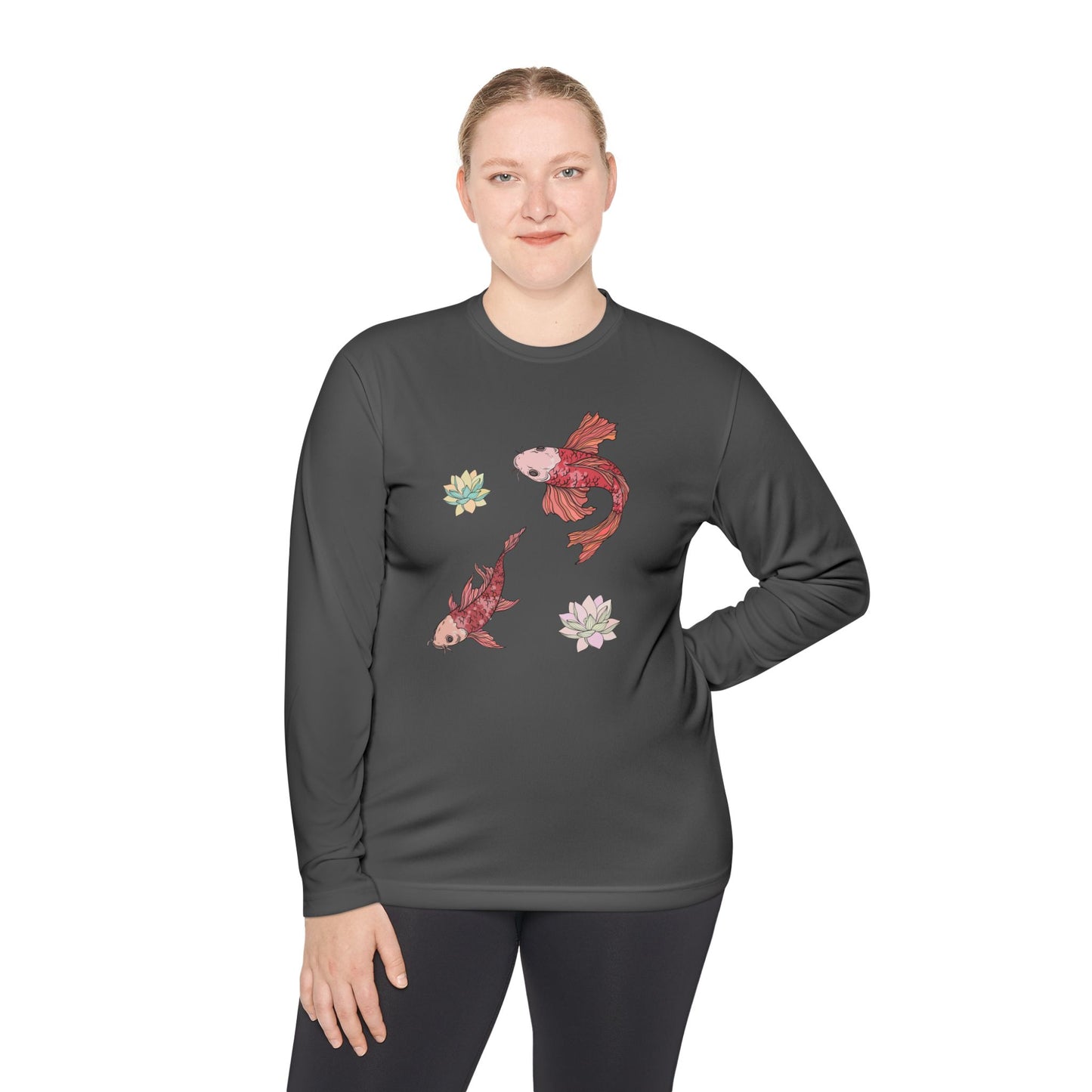 Unisex Lightweight Long Sleeve Tee Vplants - Koi