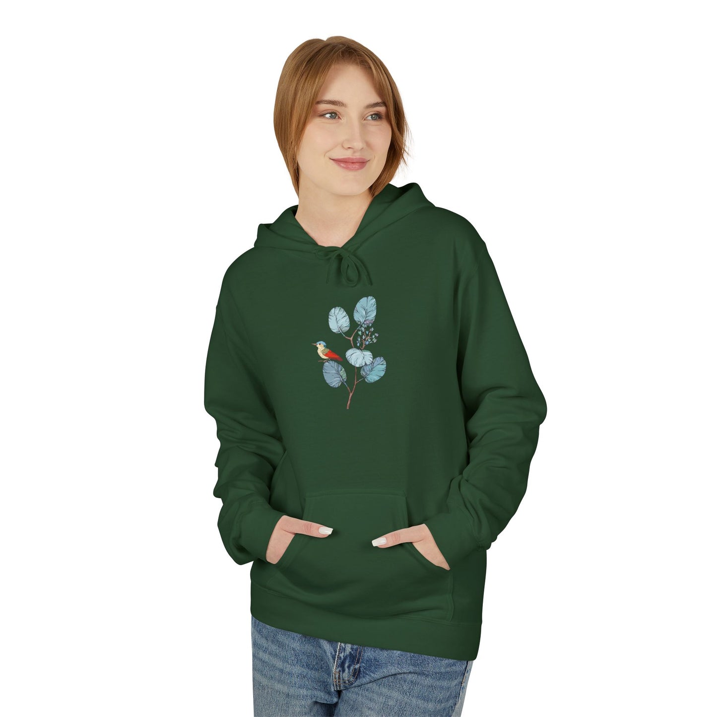 Unisex Midweight Softstyle Fleece Hoodie Vplants - Bird